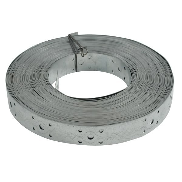 Coil of perforated galvanised hoop iron
